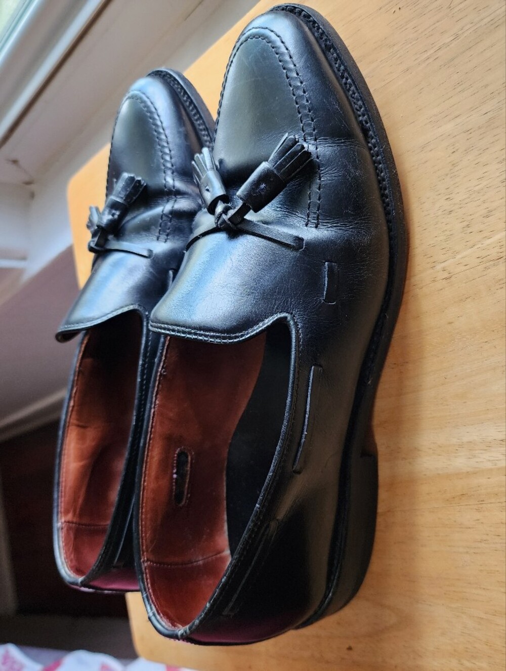 Allen Edmonds Grayson Tassle Mens Black Dress Shoes Size 9 D